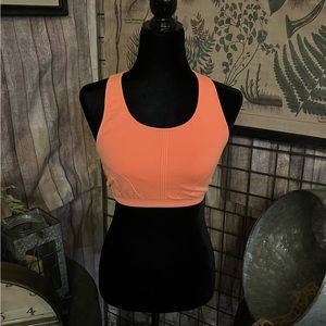 EUC GBC Neon Orange (Dreamcicle) Sports Bra Size Lg